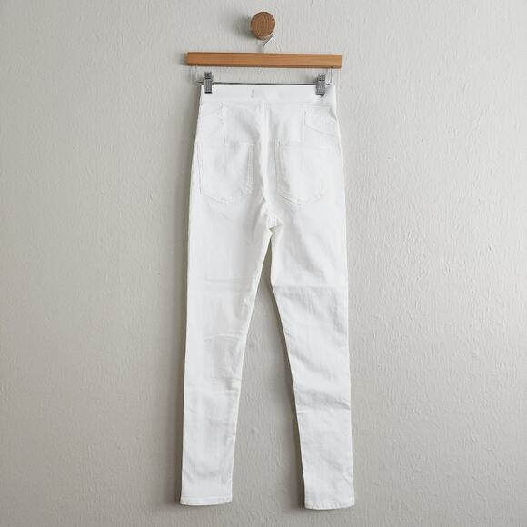 NEW Free People White Denim Feel Alright Front Seam High Waisted Skinny Jean - Picture 10 of 11